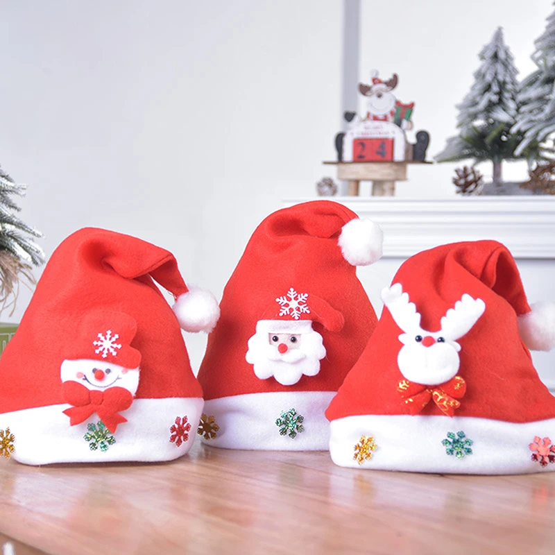 Chapeaux de Noël pour enfants et adultes, Père Noël, Bonhomme de neige, Elk Cap, Maternelle, ixà la maison, Décoration de fête, Cadeau de Noël, Nouvel An, 2025