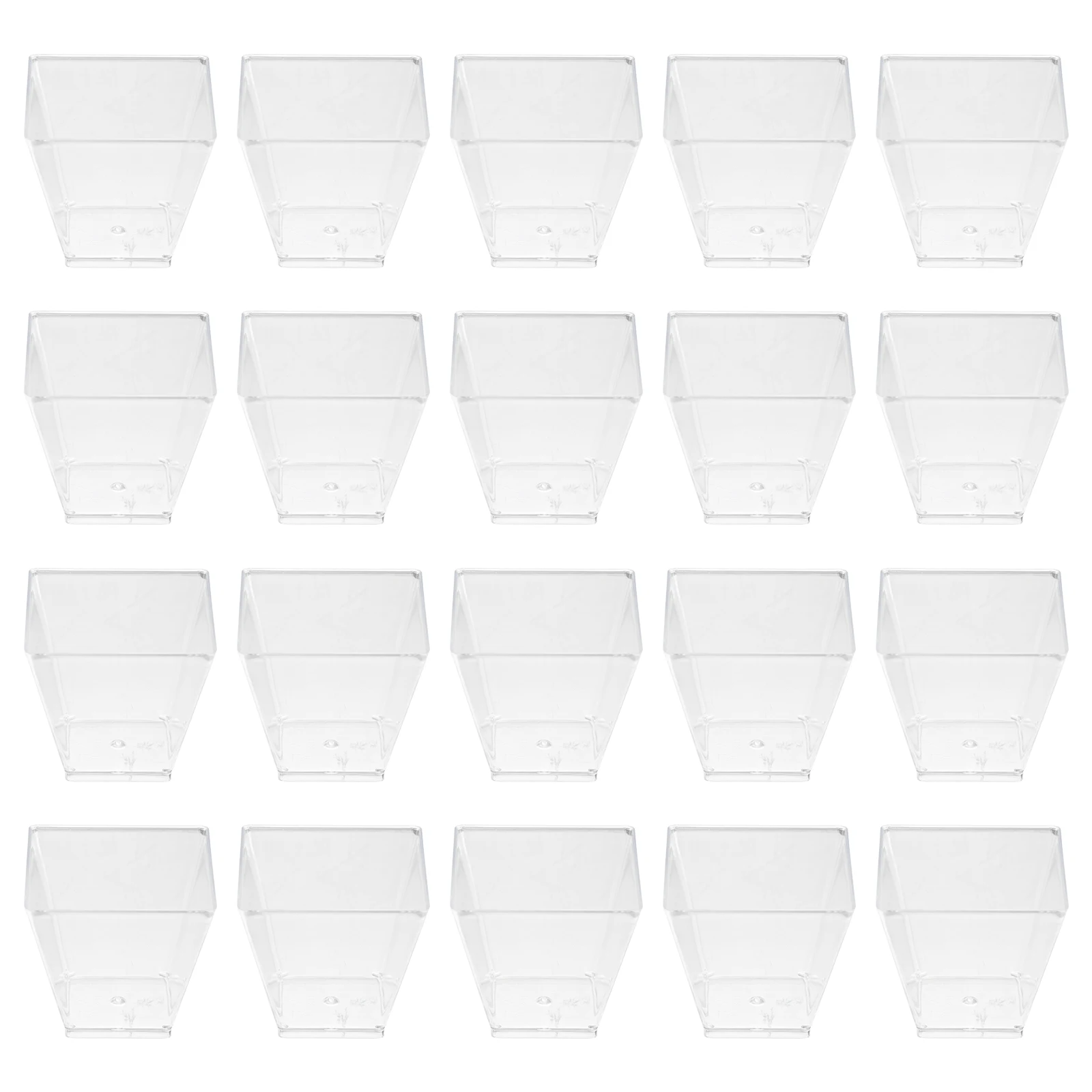 

100pcs Dessert Cup Square Container Reusable Portion Yogurt Jelly Mousse Anti Leak Food Grade Plastic Transparent Storage