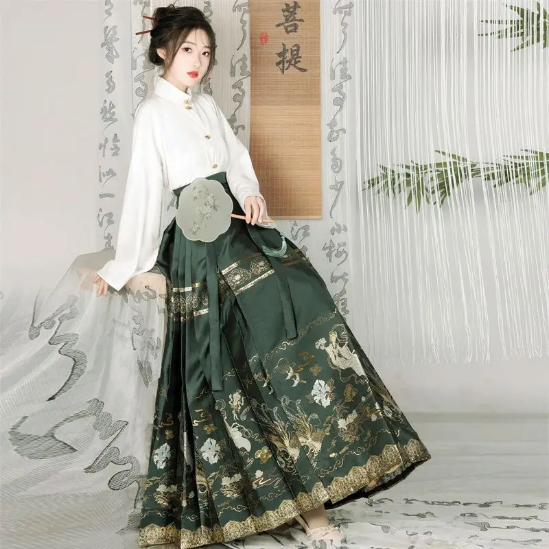 Vestidos de casamento bordados Hanfu para mulheres, Saia de cavalo, Hanfu tradicional, Vestido de noiva chinês, Original Hanfu