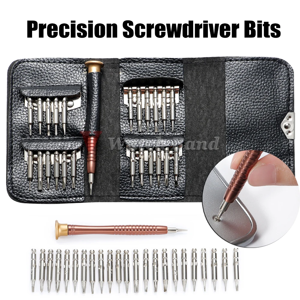 مجموعة مفك براغي دقيقة صغيرة 25 في 1 مفك براغي توركس إلكتروني مجموعة أدوات إصلاح لصانع الساعات ساعة الكاميرا والكمبيوتر اللوحي