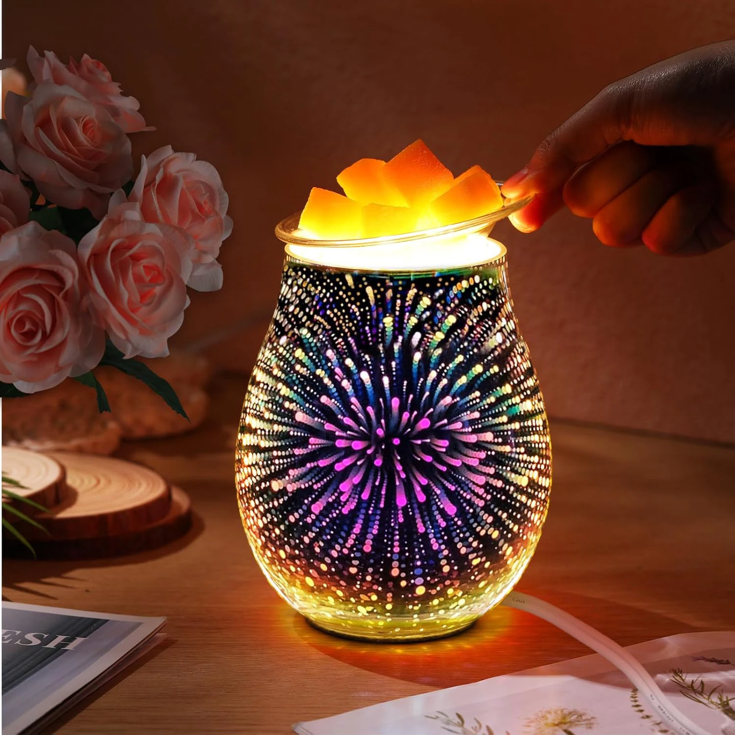 ワックスメルト 3Dガラス 電気式ワックスメルトウォーマー - Home Fragrance Wax Melts のレビューと価格
