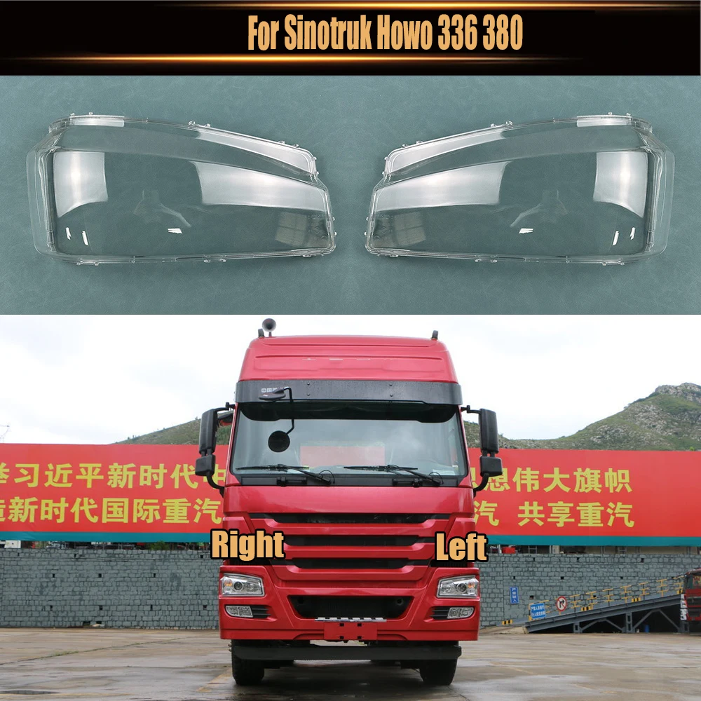 

For Sinotruk Howo 336 380 Transparent Headlight Cover Lampshade Headlamp Lamp Shell Plexiglass Replace Original Lens