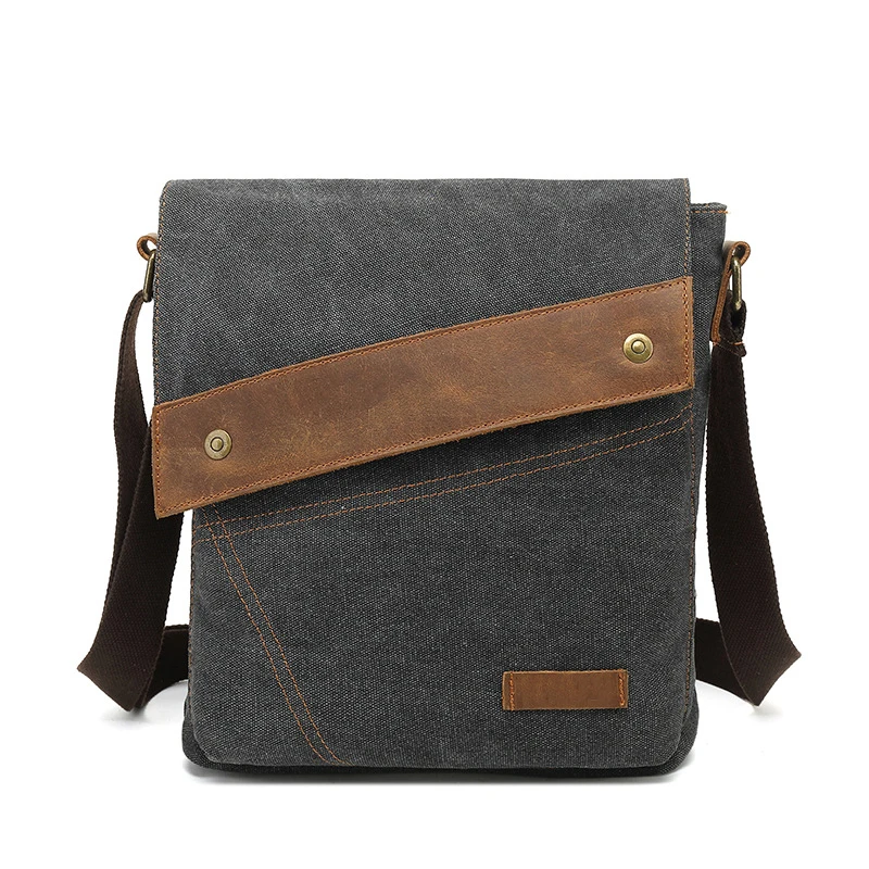 

Retro men's canvas one-shoulder fashion messenger bag