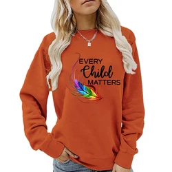 (A+Quality)Every Child Matters Orange Shirt Day Hoodies Sweatshirts Fashion Casual Pullovers Tops Unisex Long Sleeve Pullovers