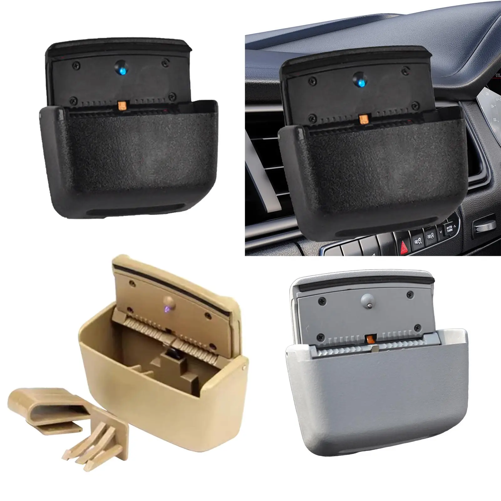 Car Ashtray Easy Clean Smell Proof with LED Light Indicator Mini Car Trash Can for Home Use