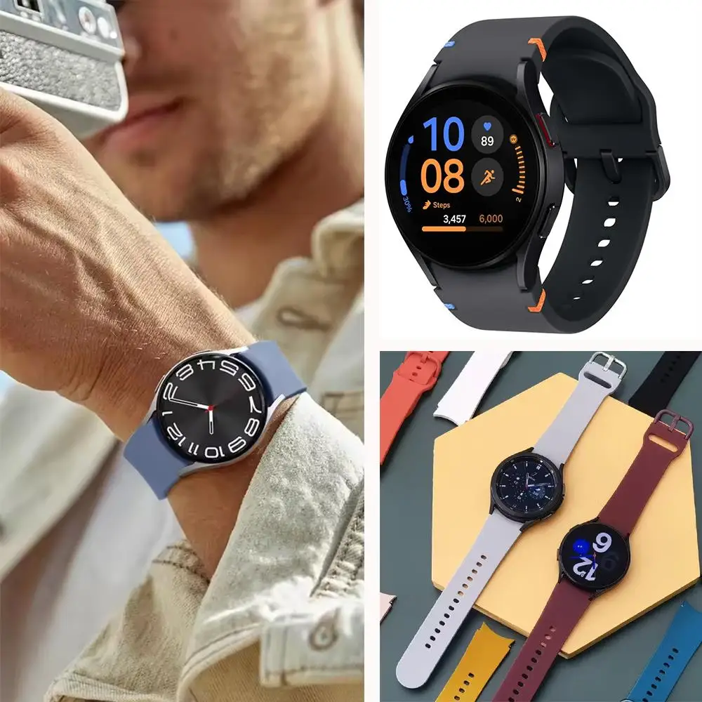 حزام الموقع الرسمي لساعة سامسونج جالاكسي 7 FE 44 مللي متر 40 مللي متر سوار سيليكون جالاكسي Watch6 4 6 كلاسيك 5 برو باند 43 مللي متر 47 مللي متر