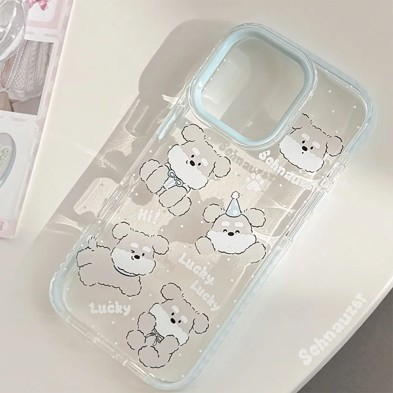 

Suitable for Schnauzer PuppiesiPhone16promaxApple15Phone case14Cute Korean Style13Transparent17Soft
