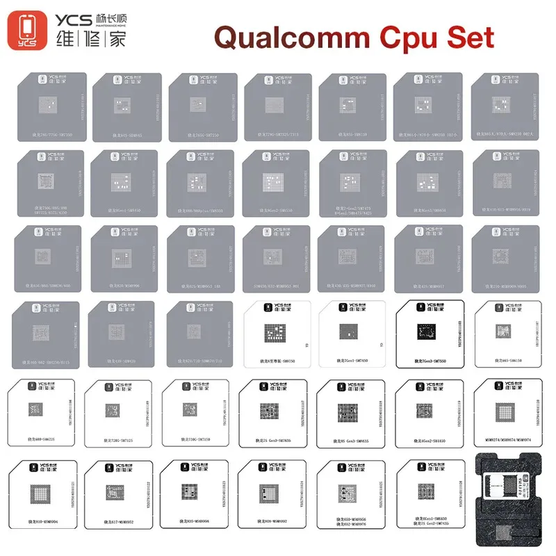 

YCS BGA чип временная микросхема для посадки оловянная стальная сетка для IPhone Qualcomm HiSilicon MediaTek Samsung CPU Tin Planting Station Set