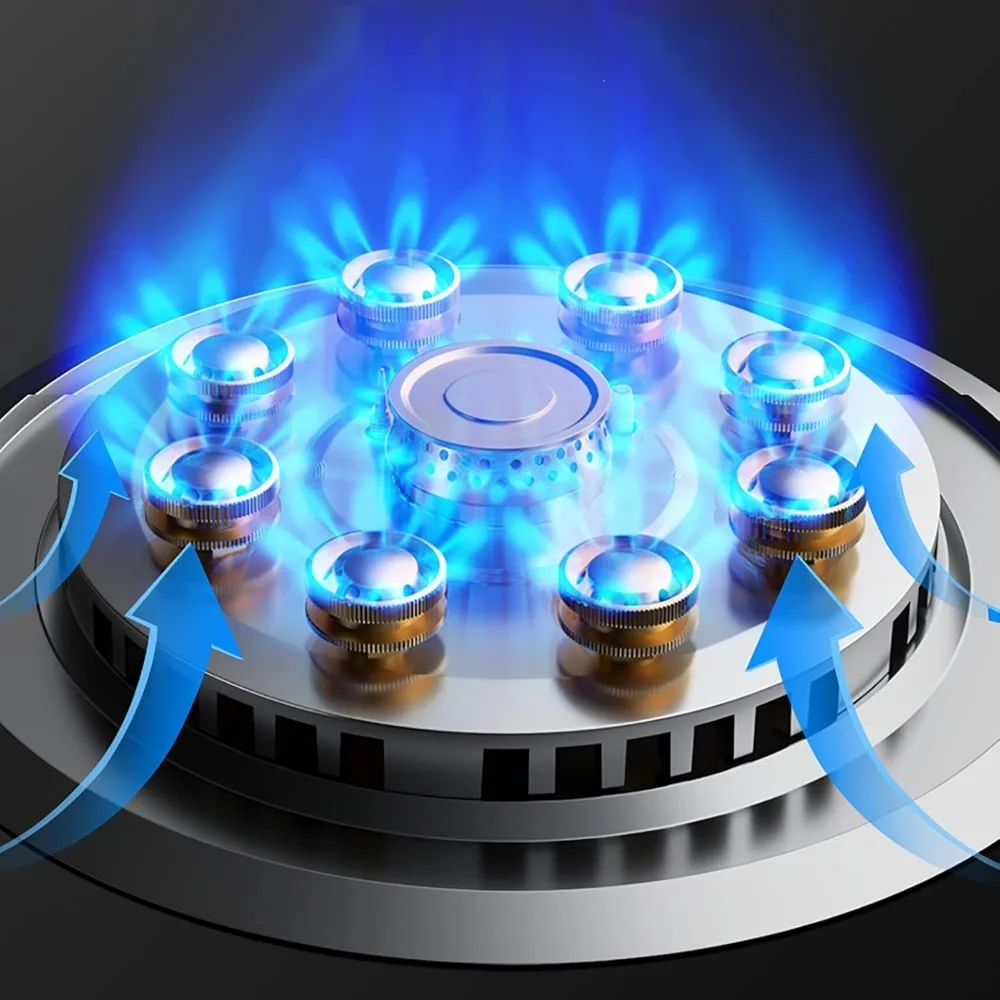 موقد غاز لطباخ الغاز، موقد غاز مدمج، طبخ سطح الطاولة، غاز طبيعي/غاز البروبان، طبق تسخين من الزجاج المقسى الأسود لـ Warmin