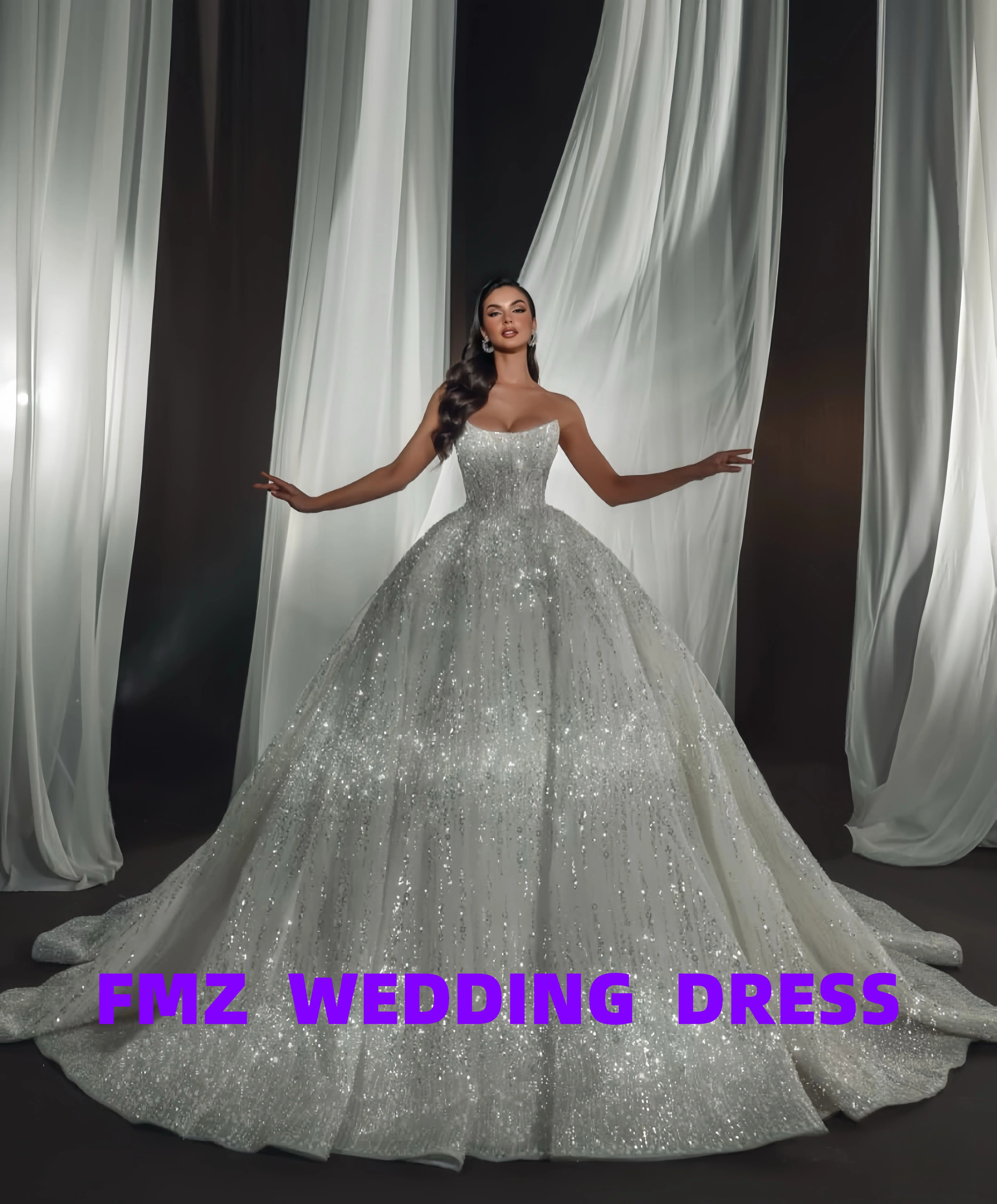 Customized strapless sleeveless Ball Gown elegant amanda novias vestidos de novia amanda 's novias wedding dress