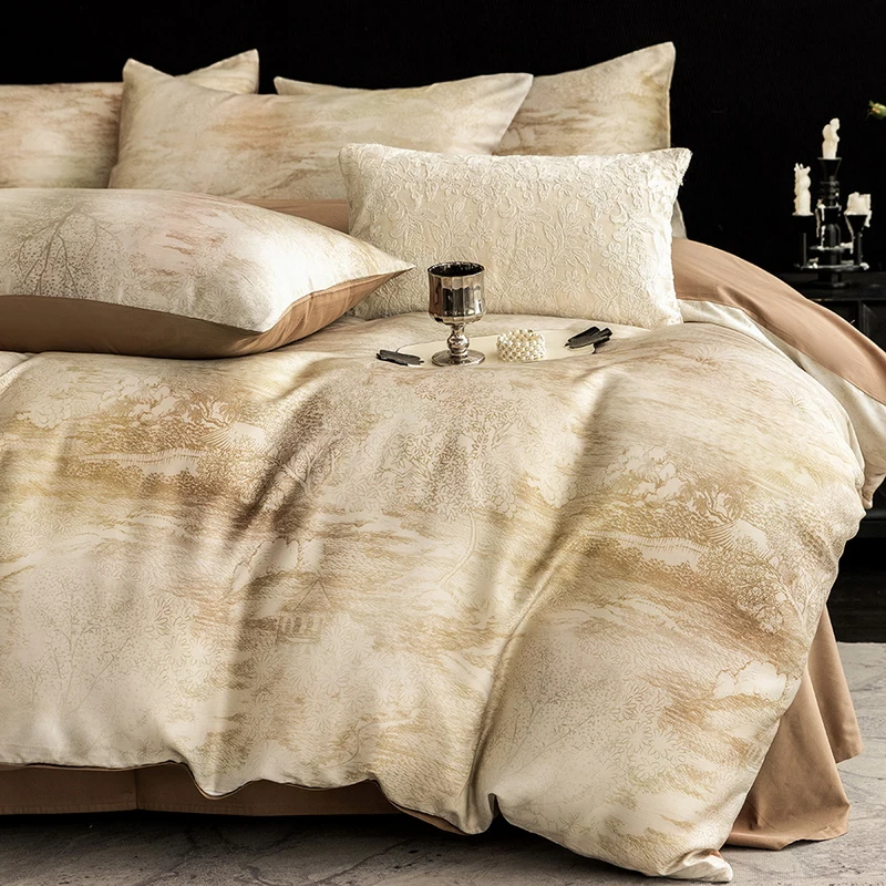 

Luxury 2025 New 100% All - Cotton Four - Piece Bedding Set, Long - Staple Egyptian Cotton, Digital Print