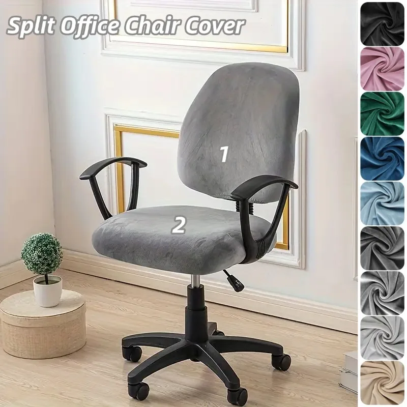 Samt-Bürostuhlbezug, elastisch, schmutzabweisend, für Gaming-Stuhl, Schonbezug, einfarbig, für Computerstühle, Sitzbezug für Arbeitszimmer, Spielzimmer