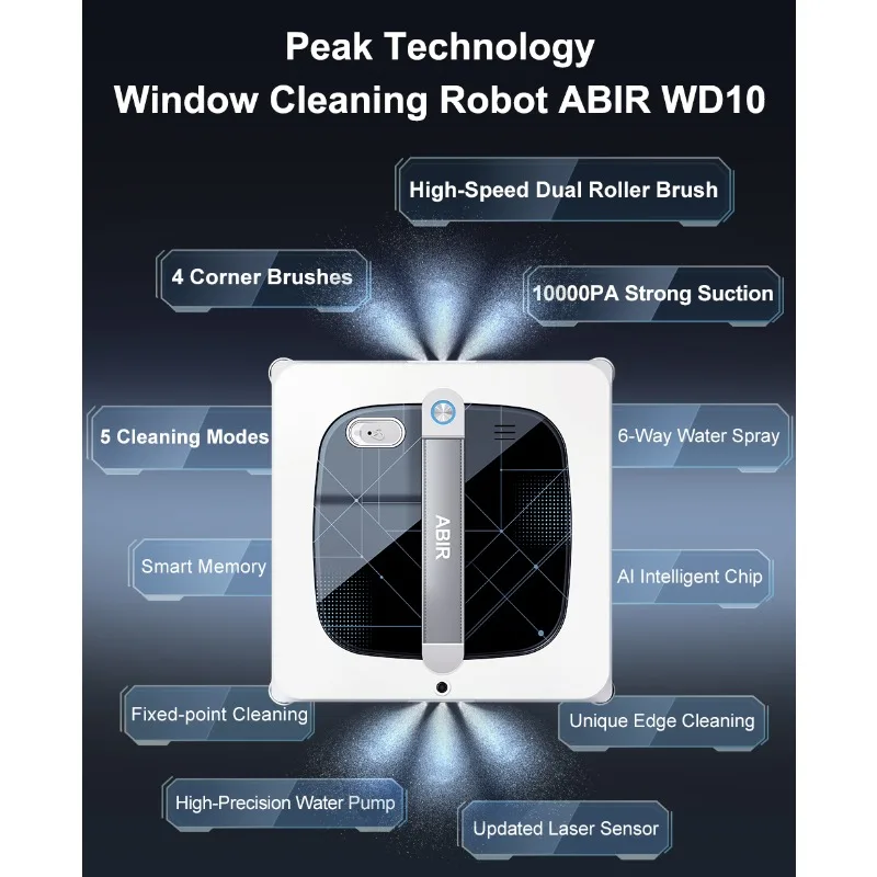 Airo Smart Home Cleaning Window Cleaning Robot With 6-ways Water Spray Automatic Cleaning for Window Glass Mirror Ceramic