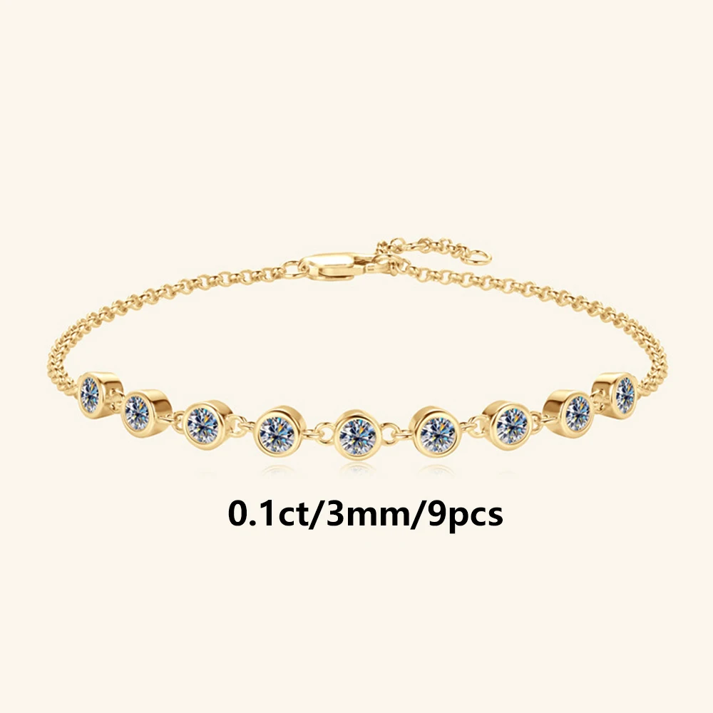 

Оригинальный регулируемый браслет из муассанита S925, всего 0,9 карата, лучшие подарки для женщин, вечерние юбилейные украшения на день рождения, подарок