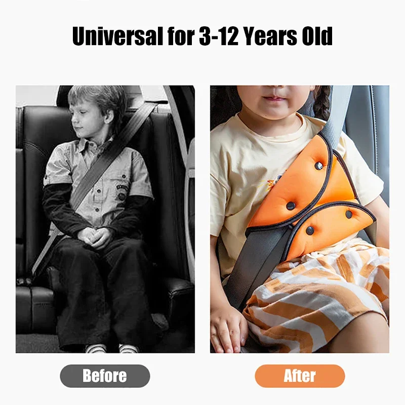 Car Seat Belt Adjuster for Kids Chest Protector Triangle Fixed Seatbelt for Children Soft Pads Baby Seat Belt Positioner Cushion