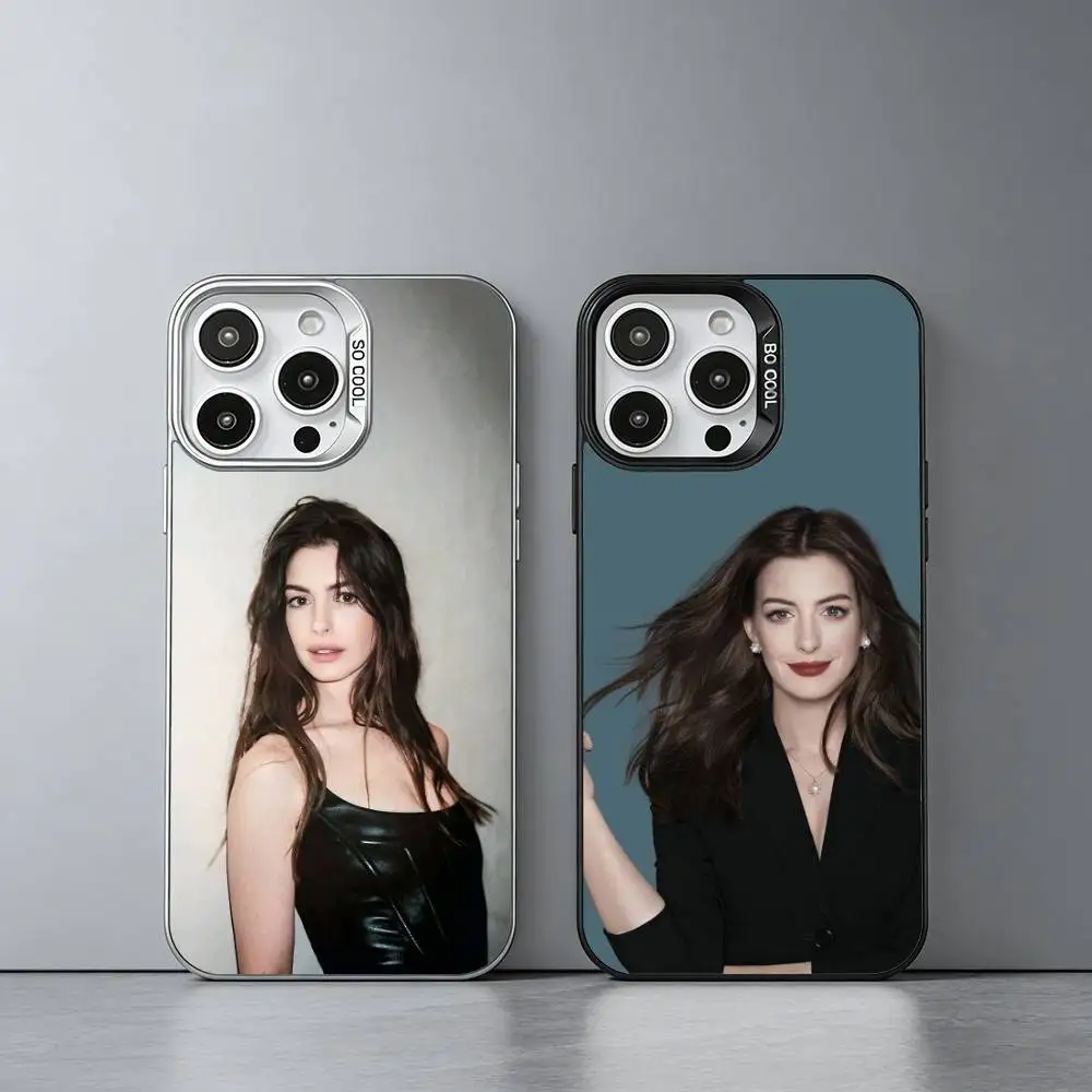

A-Actor A-Anne Jacqueline Hathaway Phone Case For iPhone 17,16,15,14,13,12,11 Plus,Pro Max,XS,Colored silver phone case