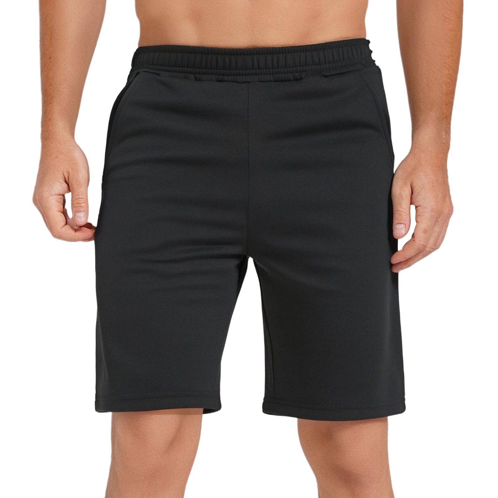 

Casual Men Tear Away Workout Shorts Press Buttons Elastic Waistband Side Pockets Fifth Pants Basketball Shorts for Gym Sports