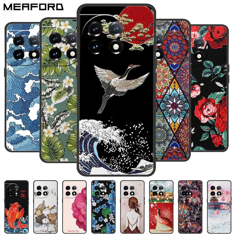 For OnePlus Ace 2 Case Ace2 3D Relief Emboss Phone Cover For One Plus Ace 2 Coque for OnePlus Ace Pro 5G Soft Silicone Capas