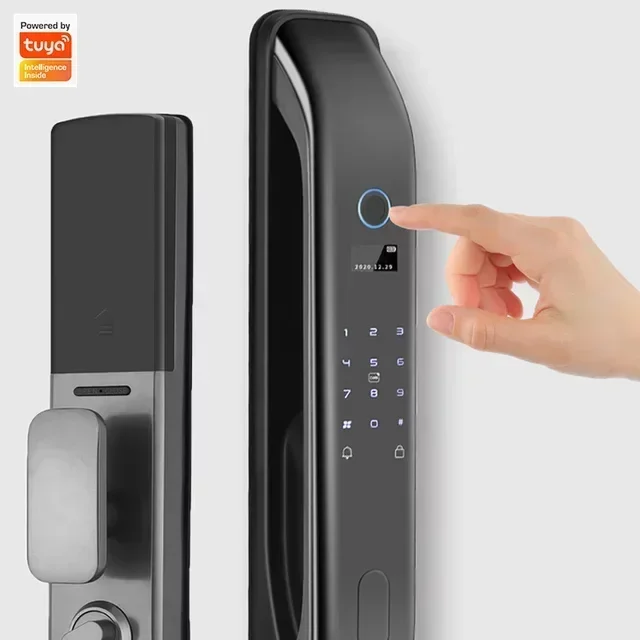 Waterproof Smart Lockwifi App Smart Door Lock Aluminum Fingerprint Inside Digital Handle Keyless Tuya Smart Lock