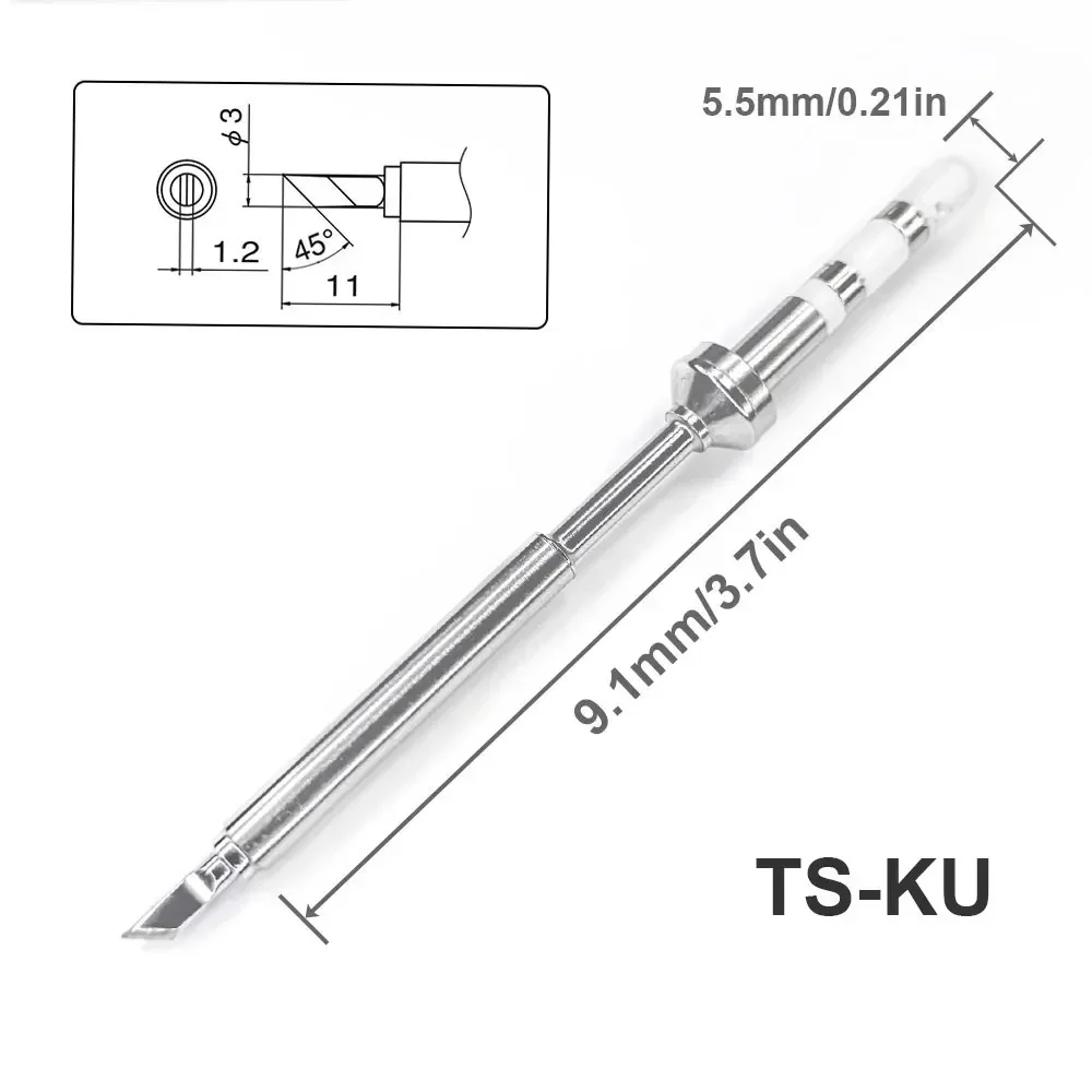 Pine64 TS100 TS101 Replacement Soldering Iron Tip Set Gross Fine Models of Welding Tips TS-BC2 ILS Solder Station Accessories