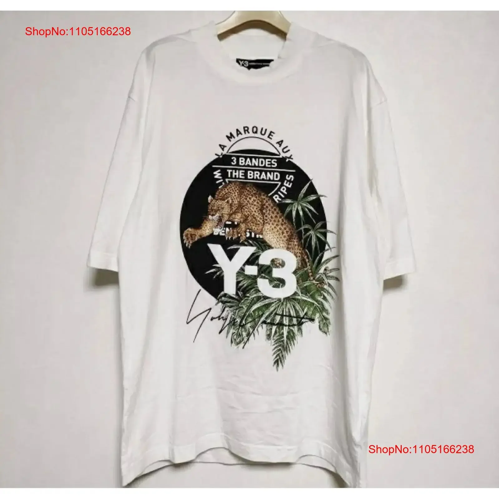 Hommes JP taille M t-shirt Y 3 léopard collaboration hauts JPN Original vintage lavé étiré vêtements de créateur de mode unisexe doux