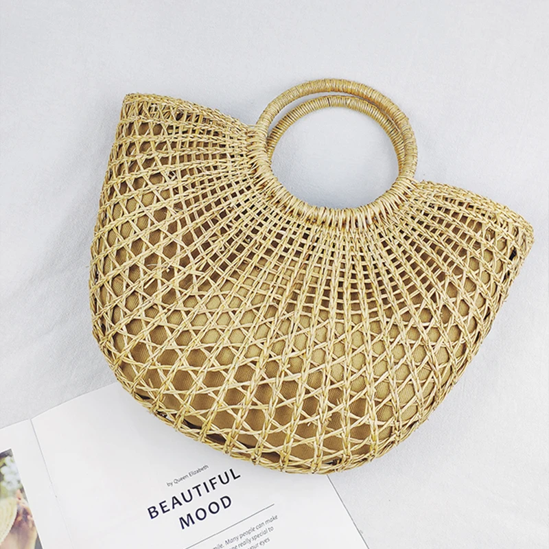 Luxury Hollow Designer Beach Shoulder Bag High Quality Brand Straw Bag Women\'s Summer Rafia Women\'s Travel Basket Handbag