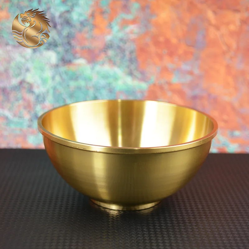 

Brass Plain Worship Buddha Statue Offering Water Hallway Decorations Copper Bowl Ornaments