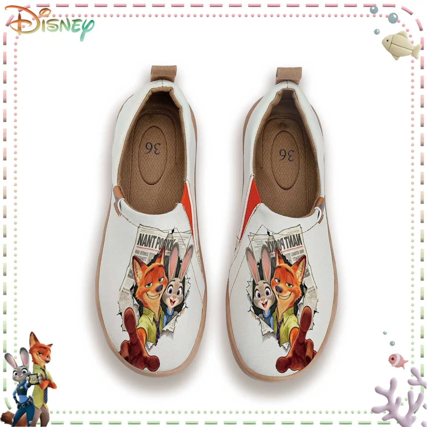 

Туфли без шнурков с принтом Disney Zootopia Judy & Nick — милая повседневная обувь для подростков