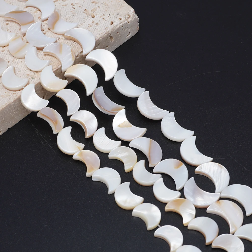 Seawater White Butterfly Shell Moon Shape Loose Beads for Diy Bracelets, Necklaces and Other Jewelry Accessories