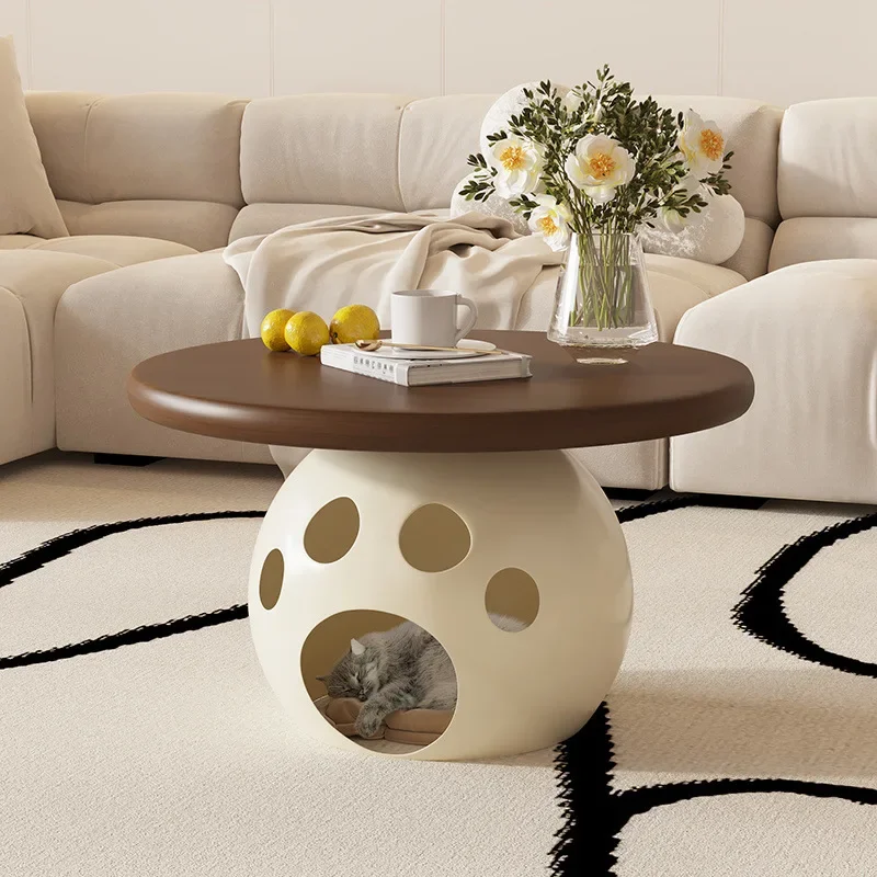 Factory Direct 2026 Cream wind cat nest small apartment pet store rock slab coffee table