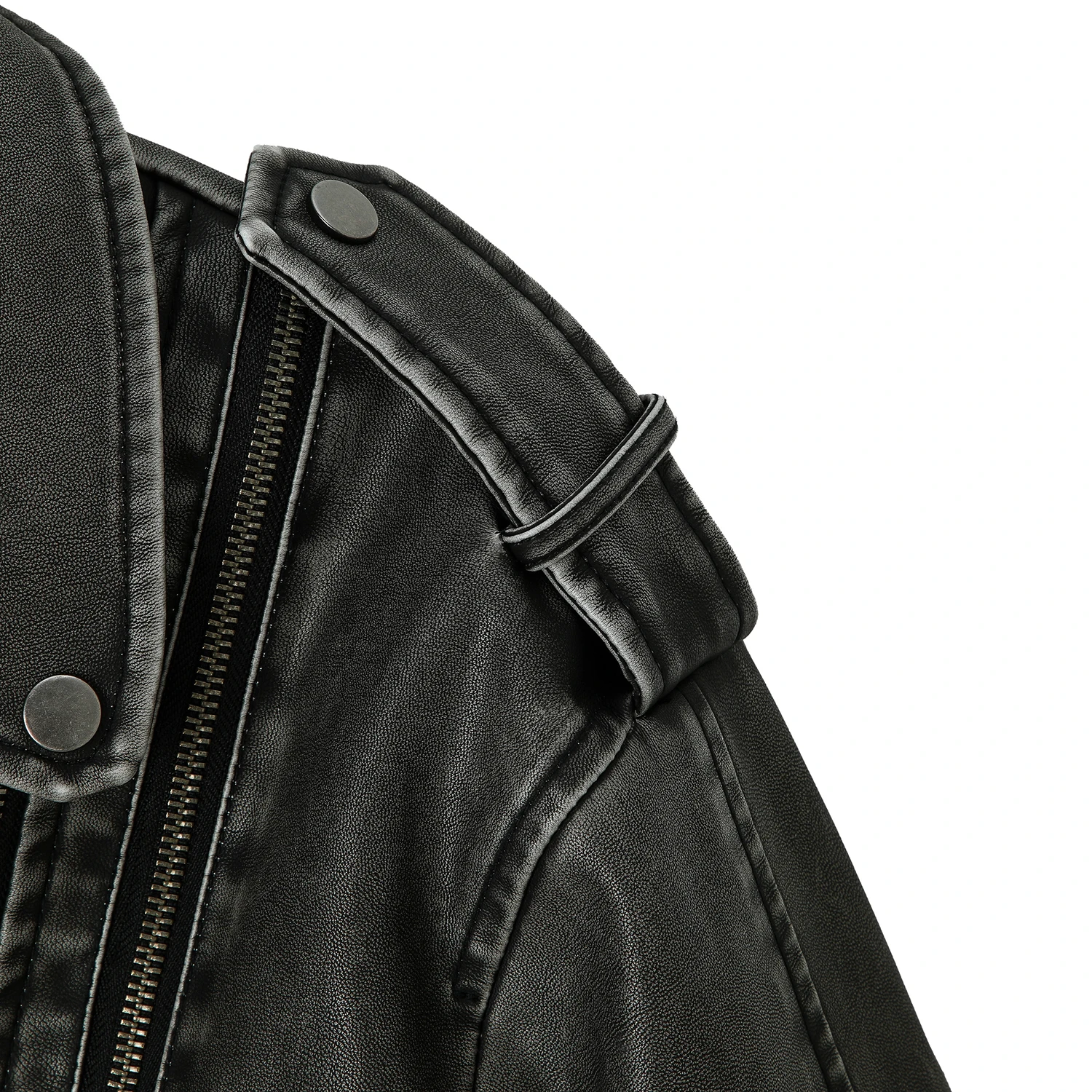 سترة نسائية سوداء لراكبي الدراجات النارية من جلد البولي يوريثان، سترة قصيرة عتيقة للدراجات النارية مع سحابات، أزياء الشارع الحضرية