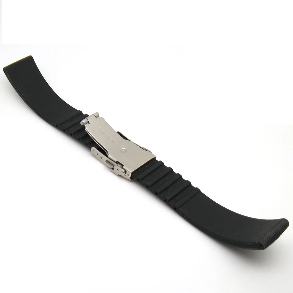 

2pcs Waterproof Silicone Watch Band Replacement Foldable Vertical Stripes Durable HighQuality Strap