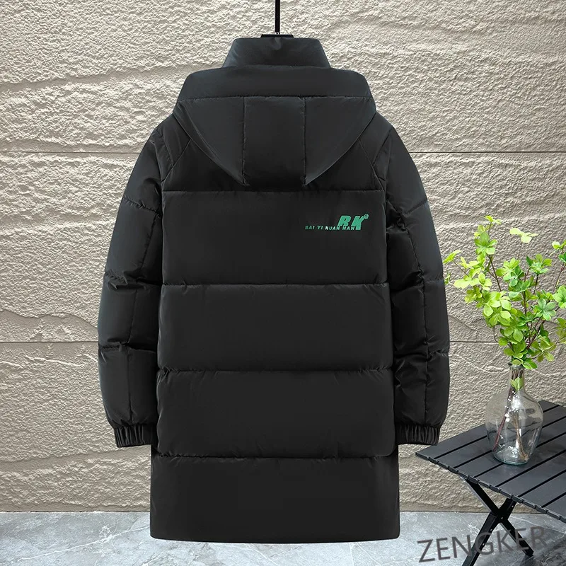 Winter men's oversized long style jacket trend of padded jacket hooded thickened design suitable for overweight men 10XL 9XL