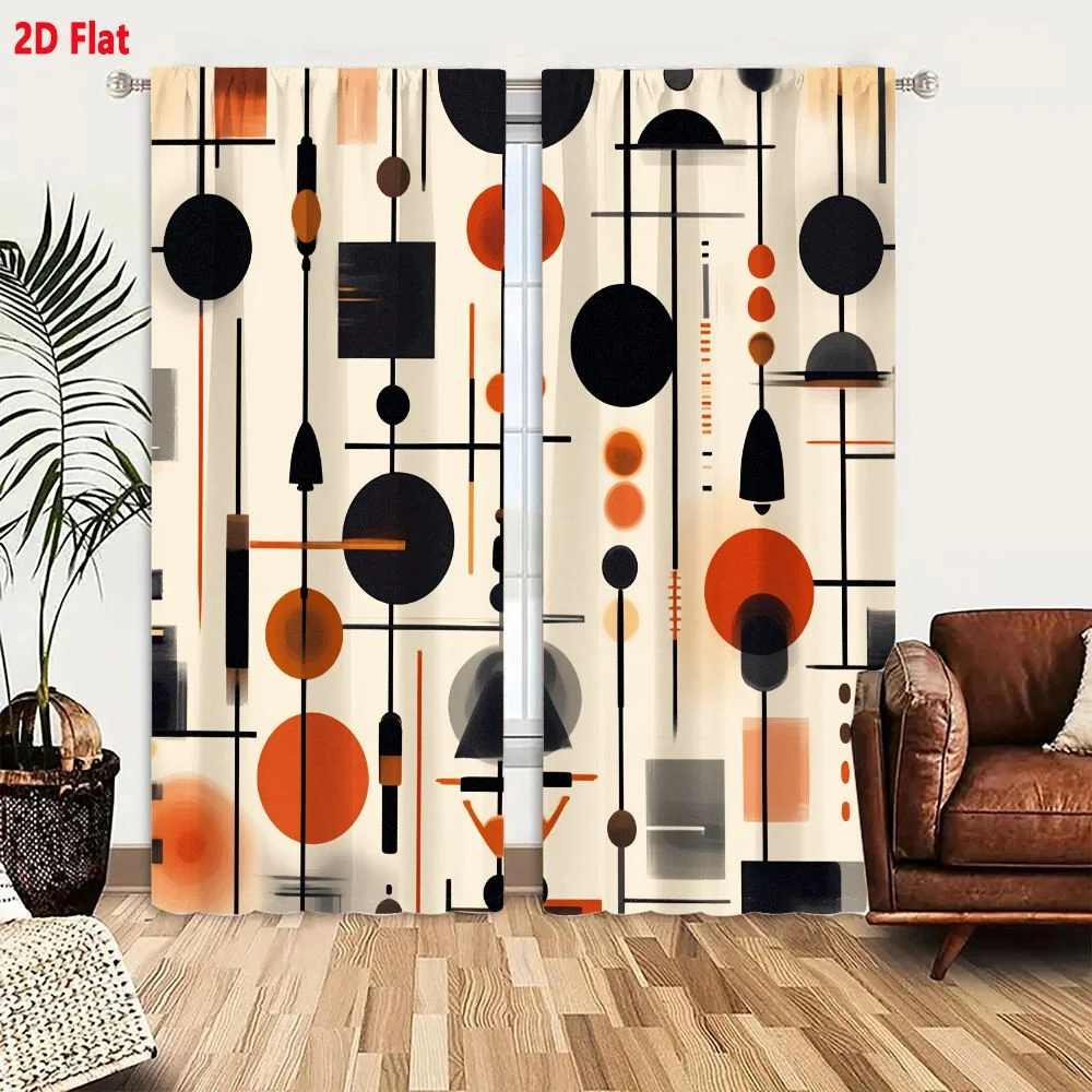 2Pcs Curtains 2D Flat Summer Casual Cotton T Shirt For Men And Women Window Drapes for Bedroom Room Decor Decoration Window Trea