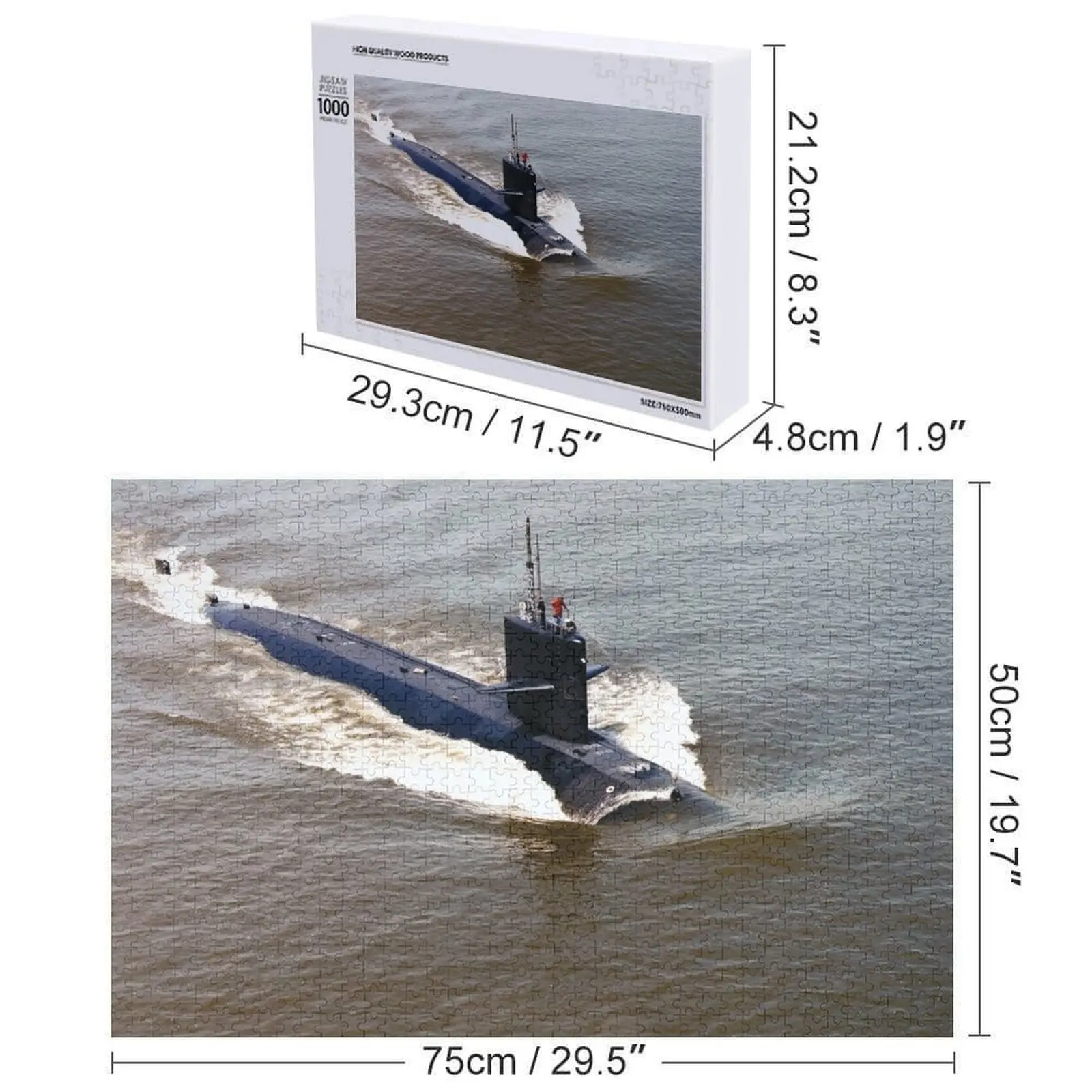 USS PLUNGER (SSN-595) SHIP'S STORE 어린이를 위해 맞춤 제작된 직소 퍼즐 스케일 모터 퍼즐