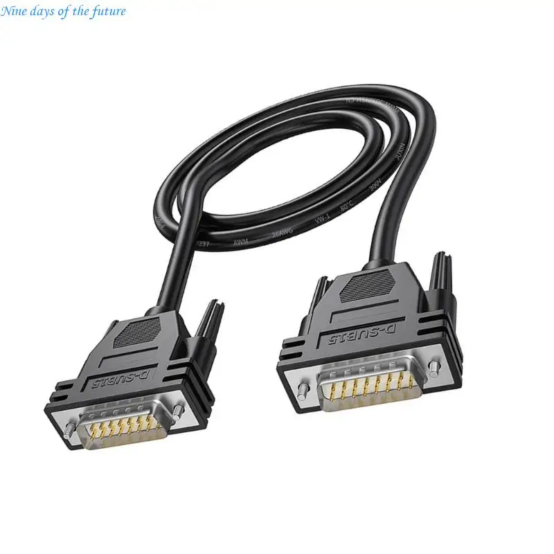 DB15 Female to Male Wire High Performances Cable Double Shielding Aluminum Foil Braide Stability Optimized E65A