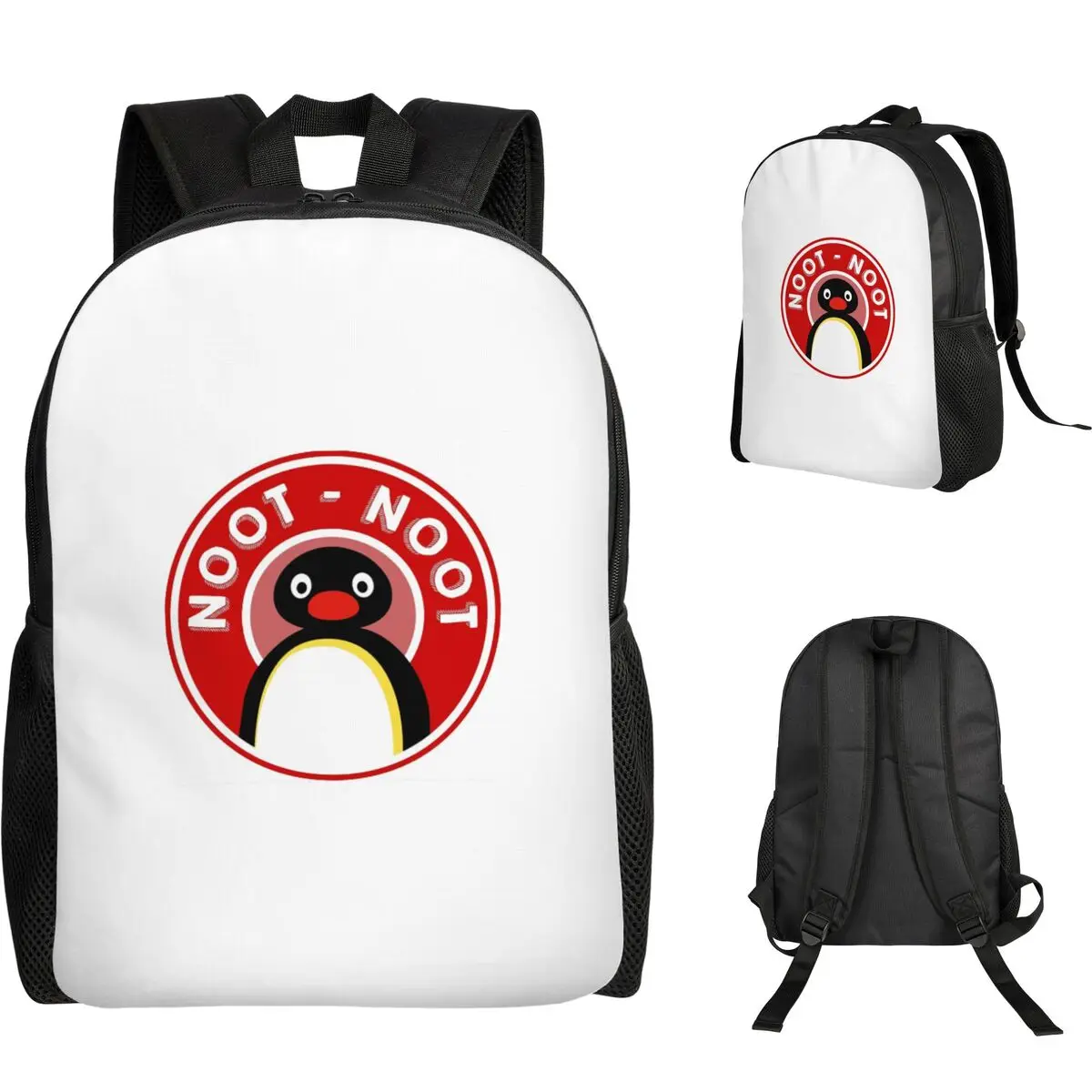 

Pingu Noot Noot (Пингвин Пингу) - красный рюкзак для школьников, для мальчиков и девочек, школьная сумка, сумка для ноутбука, сумка через плечо