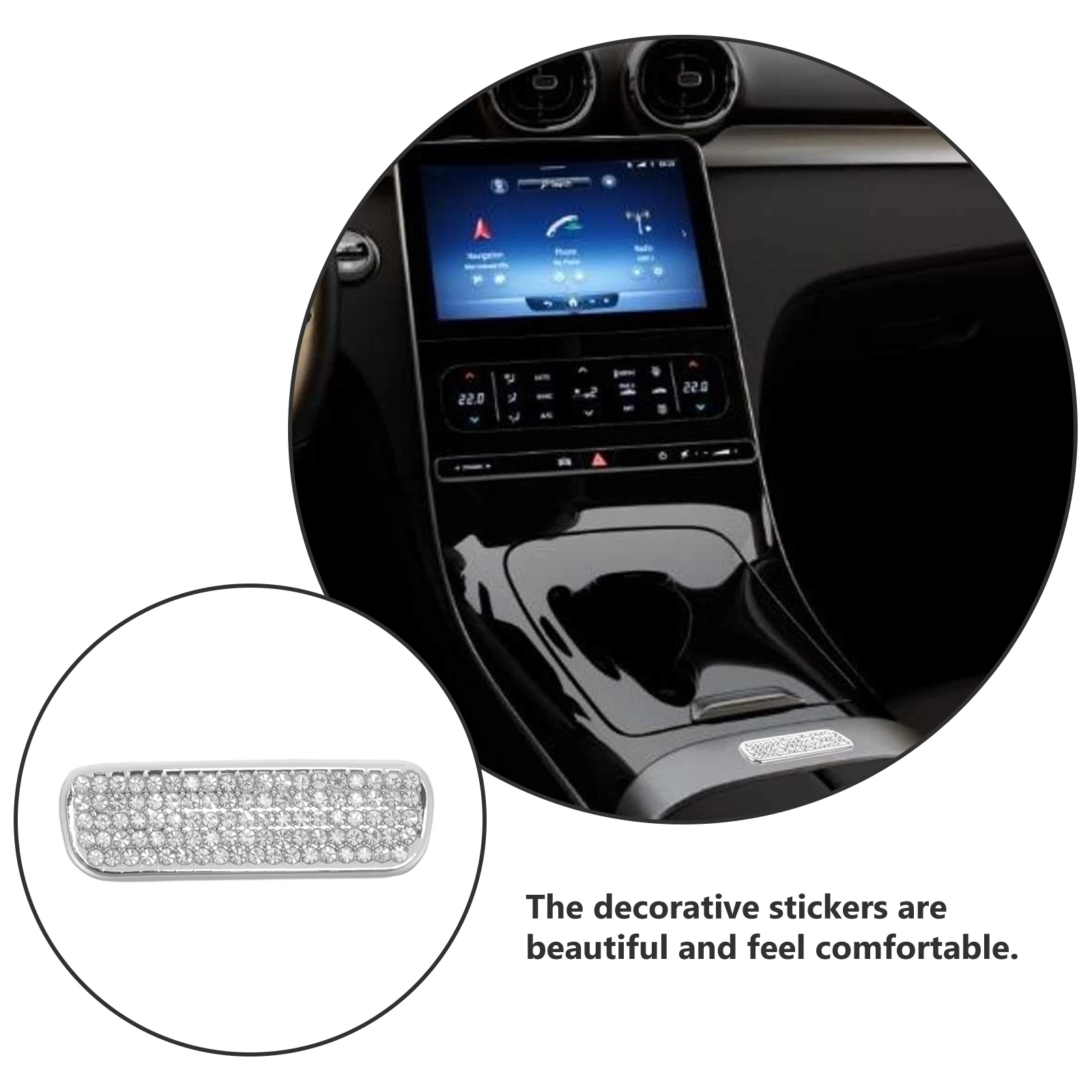 

Car Interior Accessory Armrest Box Button Sticker Center Console Cover Pad Auto