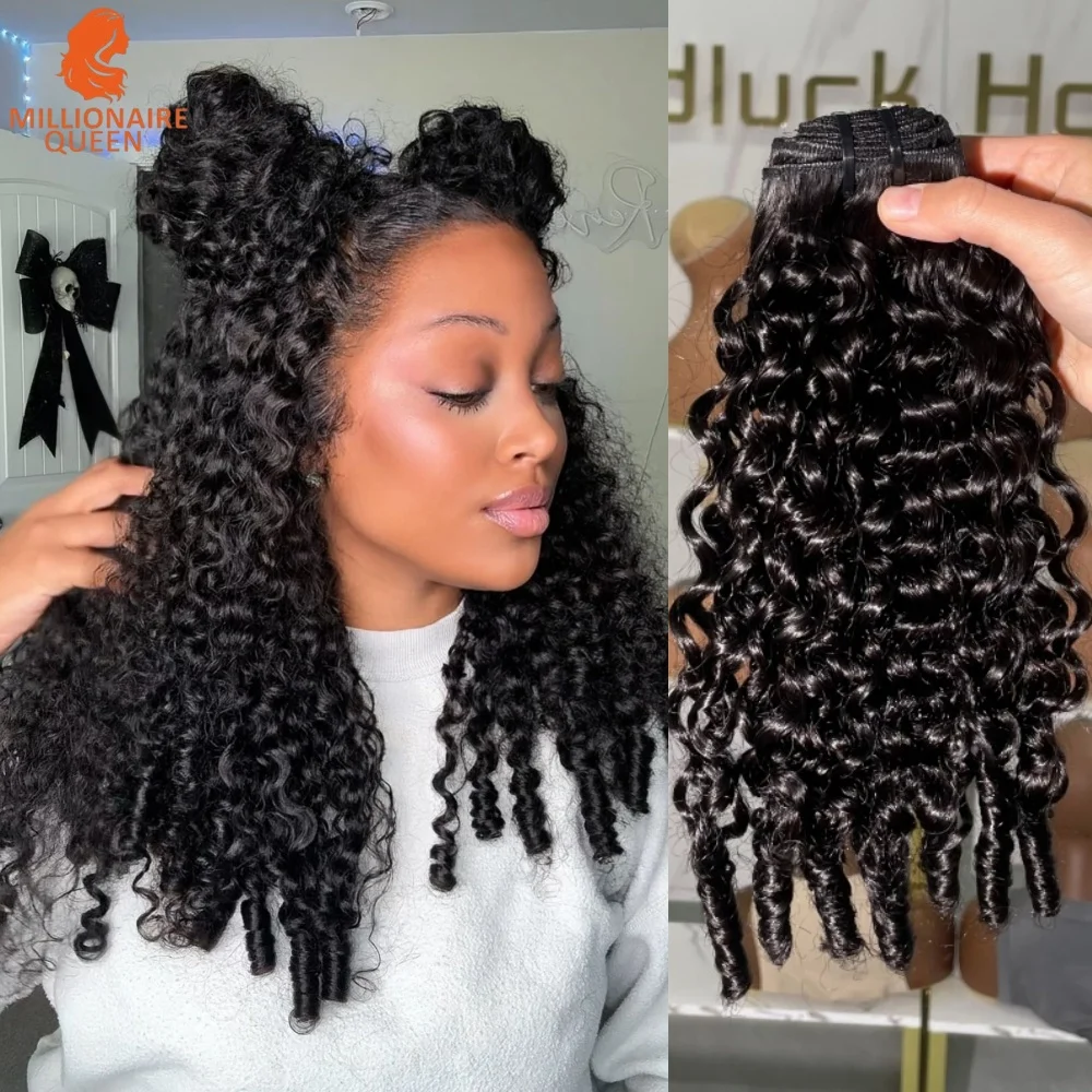 المليونير الملكة 100% شعر بشري لعذراء ملحقات 3C4A البورمية حزم الشعر المجعد مع اللوالب 1/2/3 قطعة على بيع التخليص #1