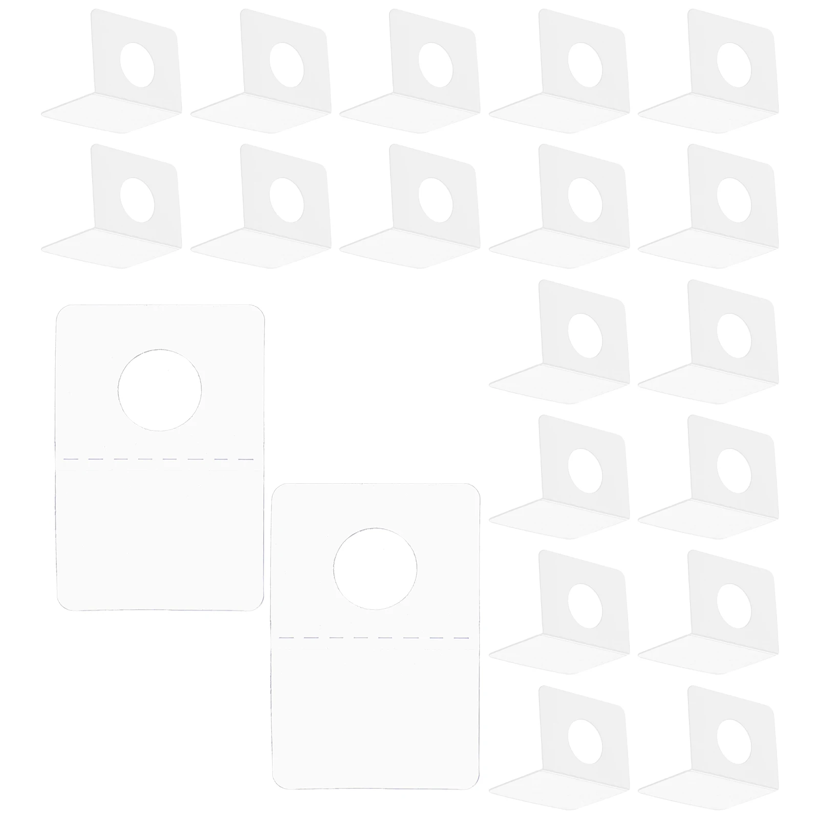 

500pcs Self Adhesive Hooks Transparent PVC Hanging Tabs Clear Sticky Tags Wall Display Stickers Strong Adhesive Home Use