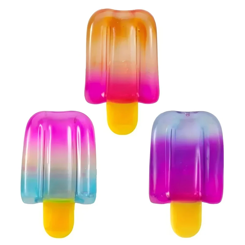 Soft Candy Texture Popsicle Shaped Happy Squeeze Toy Joyful Relief ADHD Sensory Softness Beautiful Colorful Office School Relax