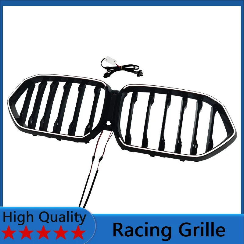 

For BMW X6 G06 2023-2025 Racing Grille Front Bumper Grill Body Kit Accessories Gloss Black
