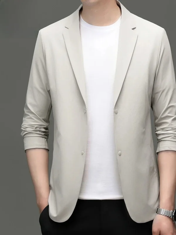 

Новый мужской костюм Pierre Cardin из ледяного шелка для весны и лета: тонкий приталенный пиджак и модный городской домашний комплект.