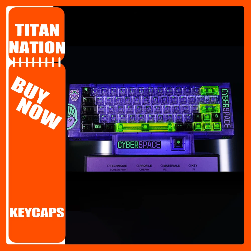 Titan Nation Mecha-01 Keycap 152-Key Opaque 171 Keys Transparent PBT Keycap Caps for Keyboard Pc Accessories Gaming Keycaps Gift