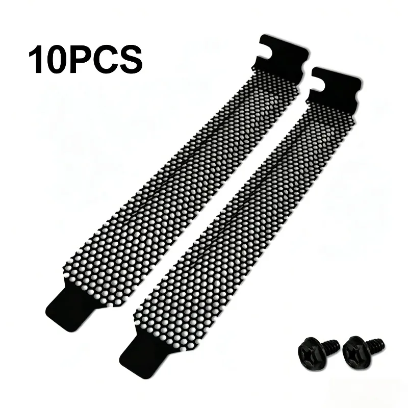 

10PCS PCI Slot Covers Heavy‑Duty Steel Desktop Computer Dust‑Proof Plates with Screws Chassis Expansion Slot Dust Shield for PC