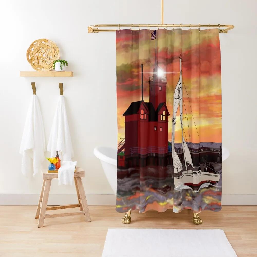 

Big Red - Holland, MI (Alterrnate) Shower Curtain For Bathrooms Waterproof Fabric Shower Bathroom And Shower Products Curtain