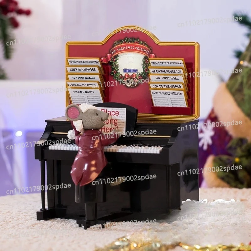 Piano mouse music box music box birthday gift
