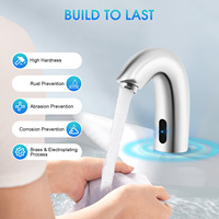 Modern Silver Touchless Sink Faucet Deck Single Hole Mount Infrared Sensing for Kitchen Bathroom RV Camper Sink