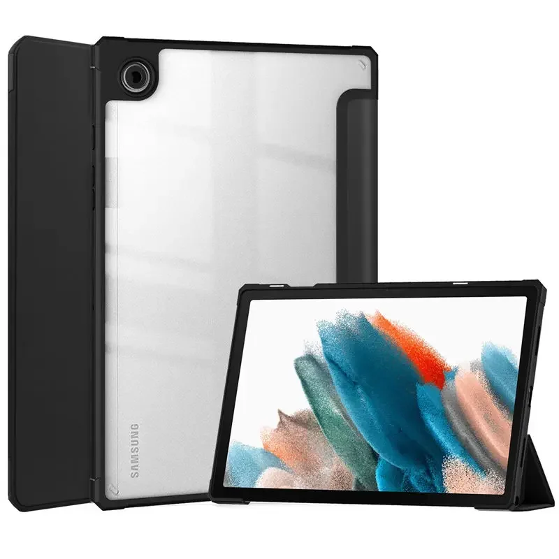 

Auto Wake/Sleep For Samsung Galaxy Tab A8 (2021) 10.5" Case Smart SM-X200 SM-X205 Tri-Folded Stand Cover with Acrylic Back Shell