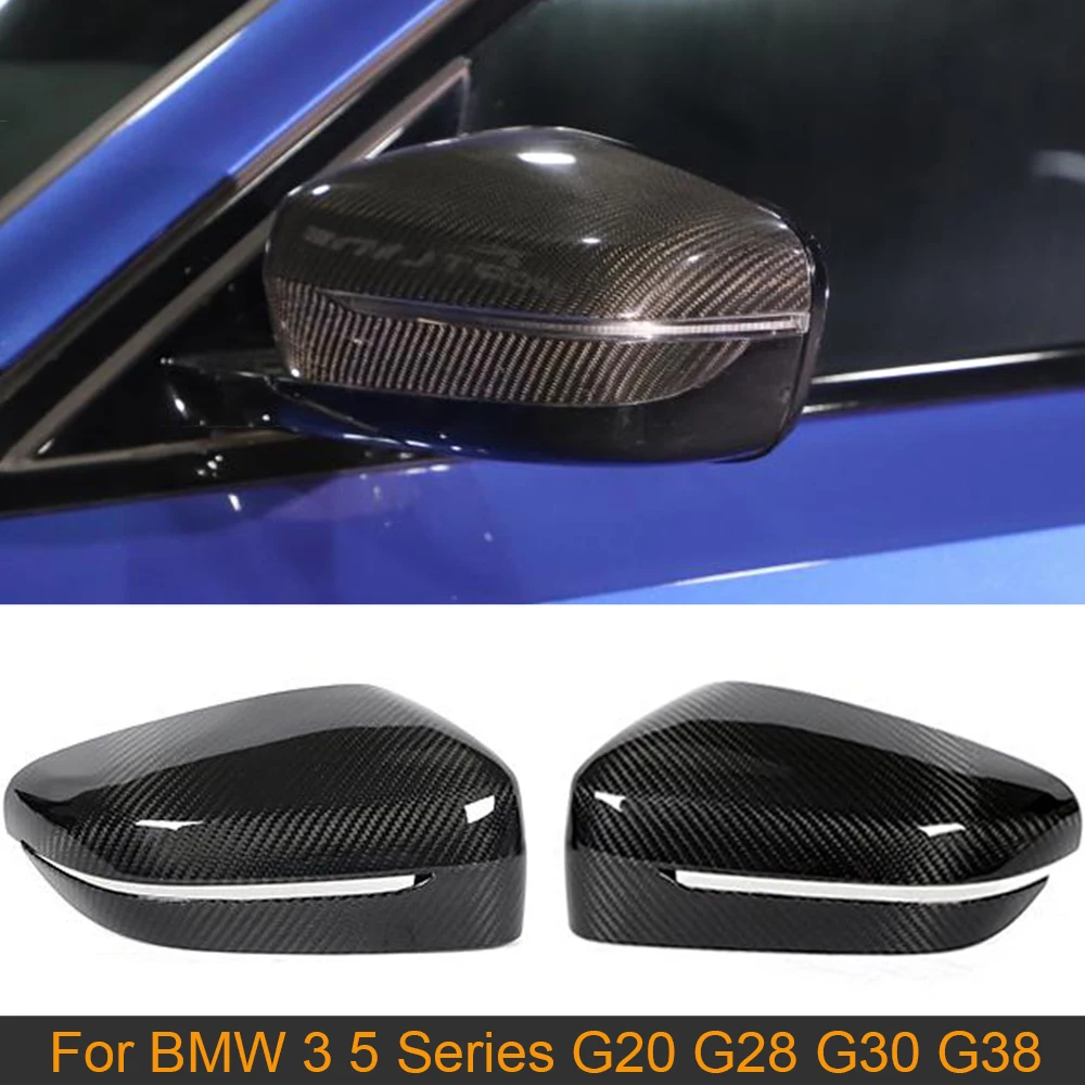 Carbon Fiber Car Rearview Mirror Covers Caps For BMW 3 Series G20 G28 5 Series G30 G38 2019 2020 Side Mirror Covers Caps Shell